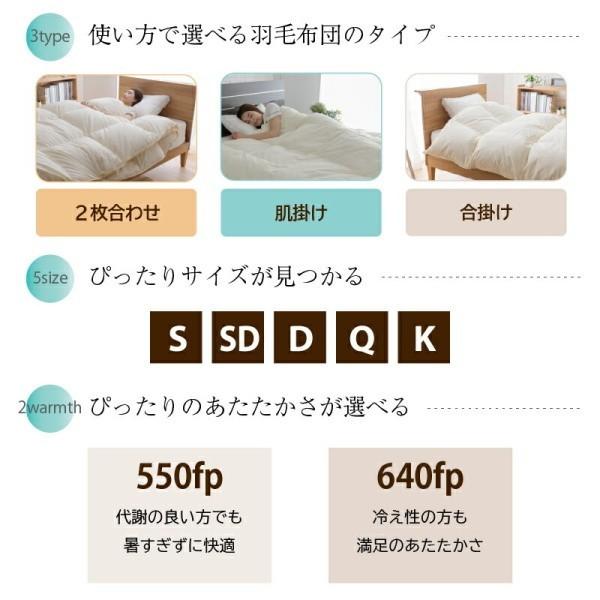 2枚合わせ 羽毛 掛け布団 640fp クイーン 肌掛け 合掛け ホック留め 国内サロン洗浄羽毛 掛布団 日本製 抗菌 防臭 防ダニ 来客用 布団 掛け布団単品