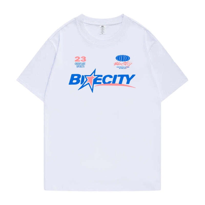 【急速出荷!2枚購入で300円 OFF!】cui Ruina 文字半袖tシャツ レディース 夏 ルーズ トップス 半袖 ボトムス2枚購入でカード1パスケース