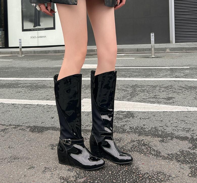 レディースブーツ ロングブーツ エナメル 4.5センチ インヒール 光沢 ロング丈  秋冬 春秋 ダンスブーツ 大きいサイズ 29cmまで 小さいサイズ  ロングブーツ  ダンス 舞台 レディースブーツ ロングブーツ エナメル 4.5センチ インヒール 光沢 ロング丈  秋冬 春秋 ダンスブーツ 大きいサイズ 29cmまで 小さいサイズ  ロングブーツ  ダンス 舞台