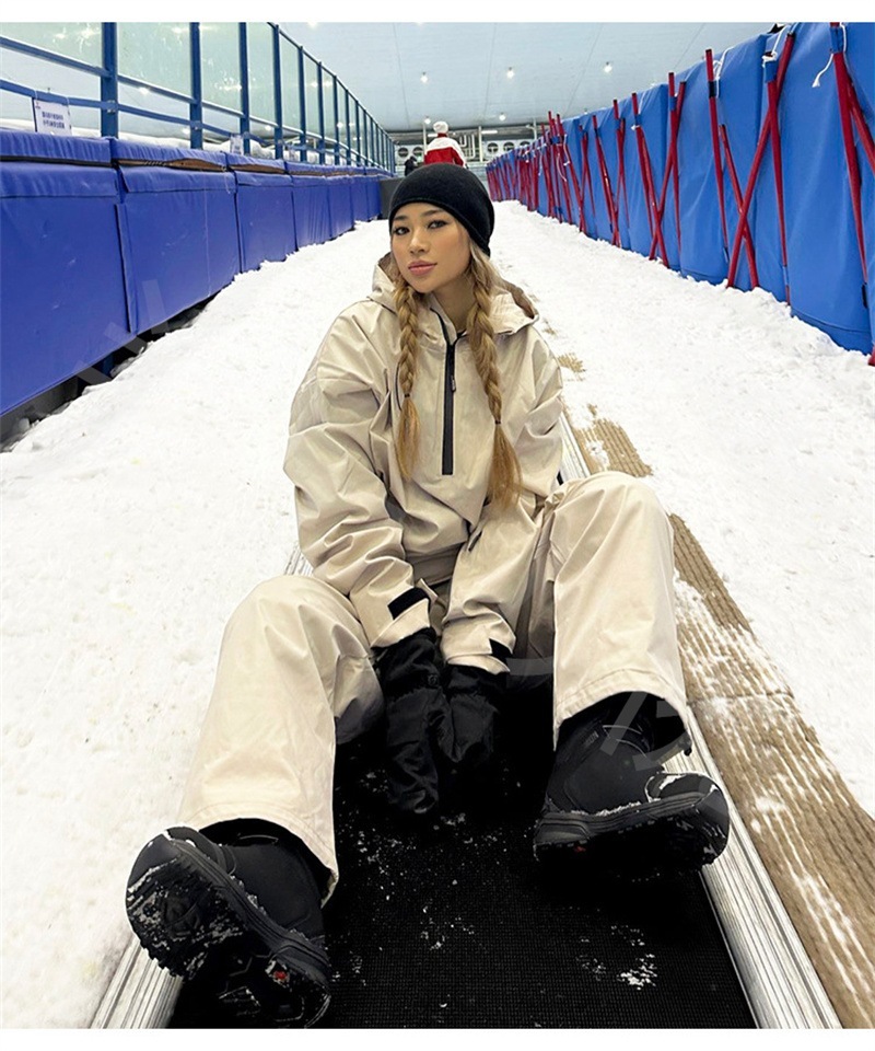 2024冬用スキーウェアスキースーツスノーボードウェア女性用スーツ防水上下セットスキーウェアユニセックス暖かくして