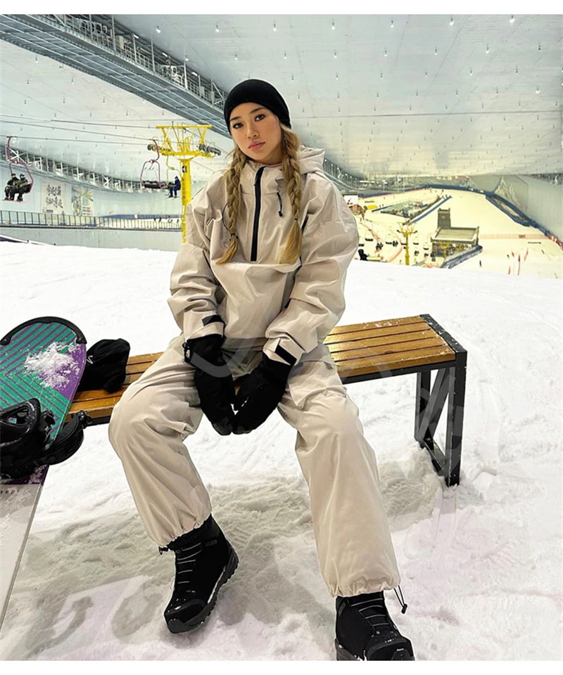 2024冬用スキーウェアスキースーツスノーボードウェア女性用スーツ防水上下セットスキーウェアユニセックス暖かくして