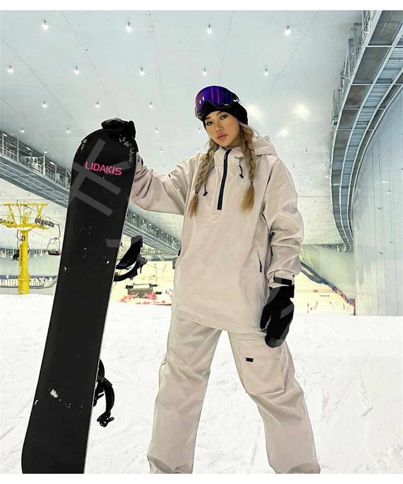 2024冬用スキーウェアスキースーツスノーボードウェア女性用スーツ防水上下セットスキーウェアユニセックス暖かくして