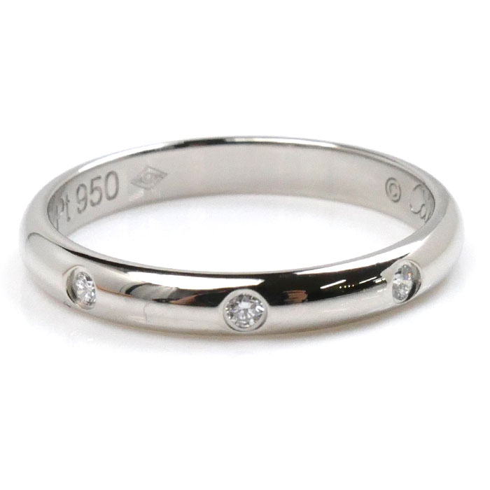 CARTIER カルティエ Pt950プラチナ 1895ウェディング 3PD リング・指輪 B4058349 ダイヤモンド 9号 49 2.8g レディース 中古 美品