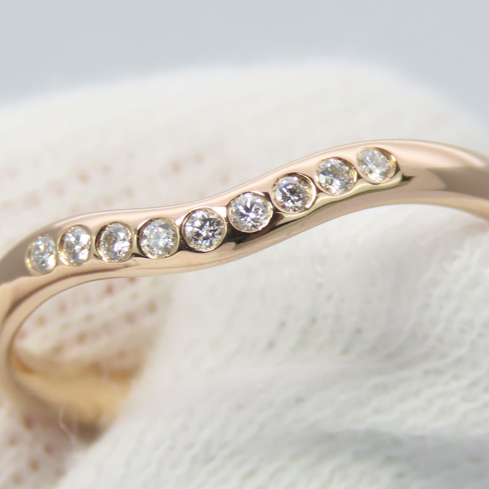 中古 リング・指輪 カーブドバンド K18PG ダイヤモンド 約2.47g ピンクゴールド 9PD エルサペレッティ ジュエリー レディース 女性 中古 リング・指輪 カーブドバンド K18PG ダイヤモンド 約2.47g ピンクゴールド 9PD エルサペレッティ ジュエリー レディース 女性