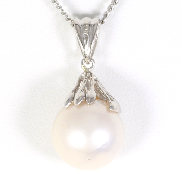 PT900 プラチナ PT850 ネックレス パール(真珠) ダイヤ 0.05 ジュエリー 中古 PT900 プラチナ PT850 ネックレス パール(真珠) ダイヤ 0.05 ジュエリー 中古