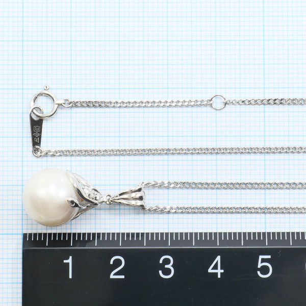 PT900 プラチナ PT850 ネックレス パール(真珠) ダイヤ 0.05 ジュエリー 中古 PT900 プラチナ PT850 ネックレス パール(真珠) ダイヤ 0.05 ジュエリー 中古