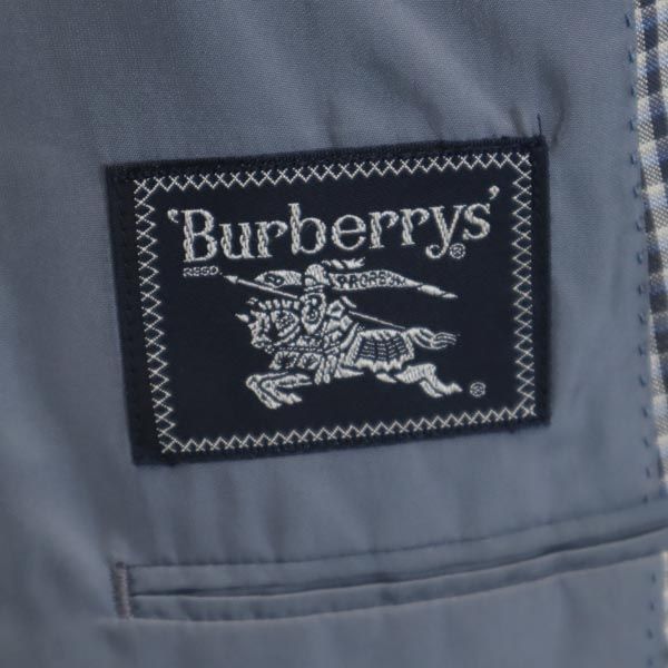 バーバリーズ 90s オールド ウールシルクブレンド チェック柄 テーラードジャケット グレー系 Burberrys メンズ