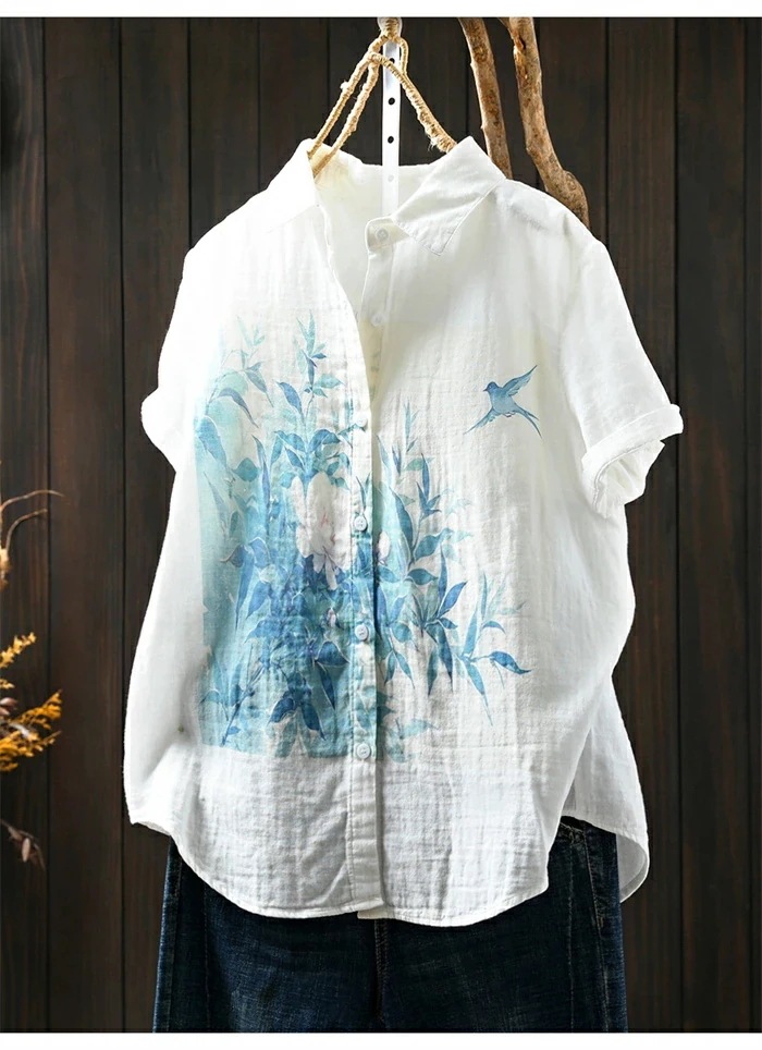 【20点セット】シャツ レディース 半袖 シャツブラウス プリント 蝶々 花柄 トップス 半袖 前ボタン 綿混 スタンドカラー ゆったり 大きいサイズ ゆったり 体型カバー エスニック風 シンプル カ 【20点セット】シャツ レディース 半袖 シャツブラウス プリント 蝶々 花柄 トップス 半袖 前ボタン 綿混 スタンドカラー ゆったり 大きいサイズ ゆったり 体型カバー エスニック風 シンプル カ