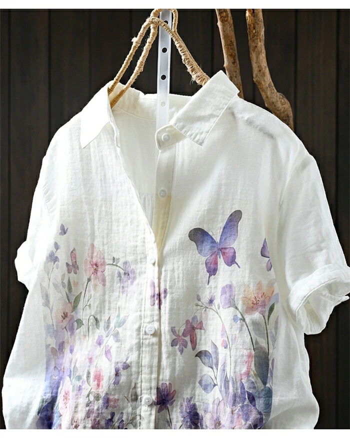 【20点セット】シャツ レディース 半袖 シャツブラウス プリント 蝶々 花柄 トップス 半袖 前ボタン 綿混 スタンドカラー ゆったり 大きいサイズ ゆったり 体型カバー エスニック風 シンプル カ 【20点セット】シャツ レディース 半袖 シャツブラウス プリント 蝶々 花柄 トップス 半袖 前ボタン 綿混 スタンドカラー ゆったり 大きいサイズ ゆったり 体型カバー エスニック風 シンプル カ