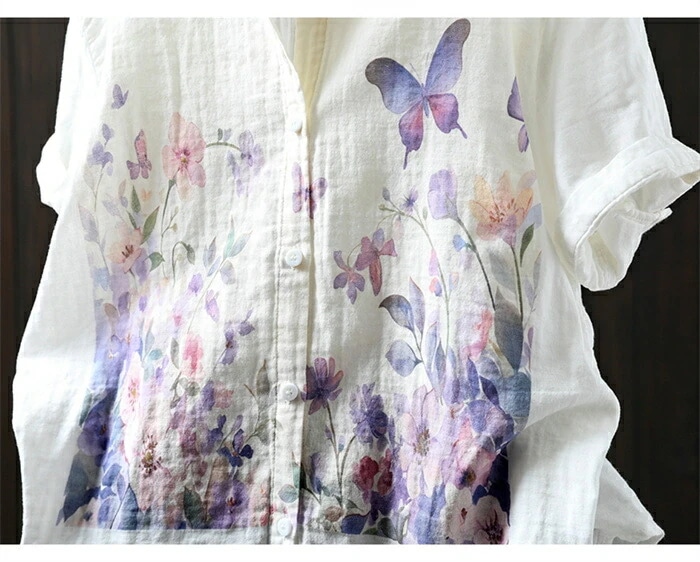 【20点セット】シャツ レディース 半袖 シャツブラウス プリント 蝶々 花柄 トップス 半袖 前ボタン 綿混 スタンドカラー ゆったり 大きいサイズ ゆったり 体型カバー エスニック風 シンプル カ 【20点セット】シャツ レディース 半袖 シャツブラウス プリント 蝶々 花柄 トップス 半袖 前ボタン 綿混 スタンドカラー ゆったり 大きいサイズ ゆったり 体型カバー エスニック風 シンプル カ