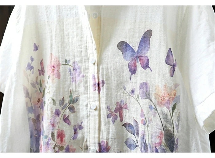 【20点セット】シャツ レディース 半袖 シャツブラウス プリント 蝶々 花柄 トップス 半袖 前ボタン 綿混 スタンドカラー ゆったり 大きいサイズ ゆったり 体型カバー エスニック風 シンプル カ 【20点セット】シャツ レディース 半袖 シャツブラウス プリント 蝶々 花柄 トップス 半袖 前ボタン 綿混 スタンドカラー ゆったり 大きいサイズ ゆったり 体型カバー エスニック風 シンプル カ