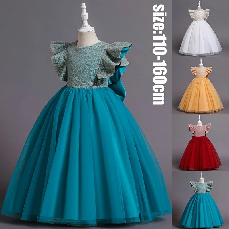 プリンセス ドレス フォーマル 子供ドレス ピアノ発表会 姫系ドレス フレア袖 リボン キッズ ジュニアドレス パーティーワンピース マキシワンピース 女の子 七五三 結婚式/お嫁さん/披露宴/花嫁/ プリンセス ドレス フォーマル 子供ドレス ピアノ発表会 姫系ドレス フレア袖 リボン キッズ ジュニアドレス パーティーワンピース マキシワンピース 女の子 七五三 結婚式/お嫁さん/披露宴/花嫁/