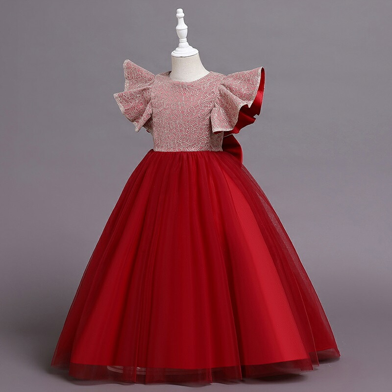 プリンセス ドレス フォーマル 子供ドレス ピアノ発表会 姫系ドレス フレア袖 リボン キッズ ジュニアドレス パーティーワンピース マキシワンピース 女の子 七五三 結婚式/お嫁さん/披露宴/花嫁/ プリンセス ドレス フォーマル 子供ドレス ピアノ発表会 姫系ドレス フレア袖 リボン キッズ ジュニアドレス パーティーワンピース マキシワンピース 女の子 七五三 結婚式/お嫁さん/披露宴/花嫁/