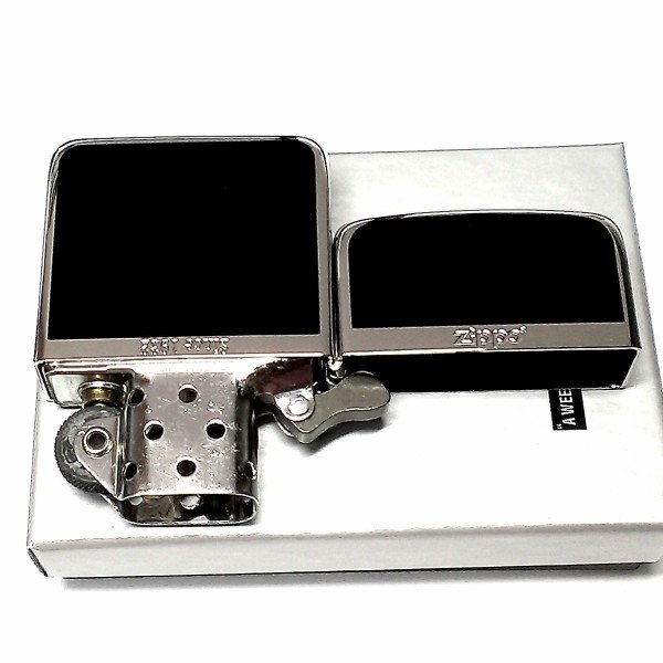 ZIPPO ライター ジッポ 1941 復刻 レプリカ シルバー＆ブラック 黒銀 スタンダード 両面