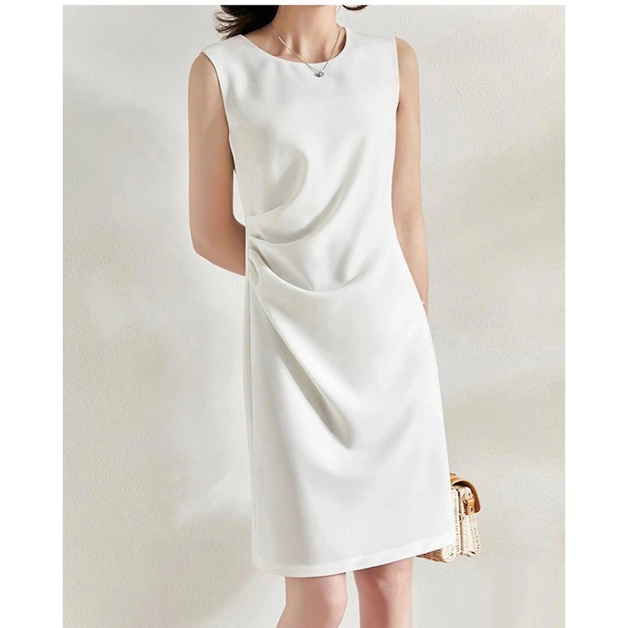 【1つ買うと10個無料】ワンピース レディース 40代 キレイめ 膝丈ワンピース ノースリープワンピース 黒 白 通勤 【1つ買うと10個無料】ワンピース レディース 40代 キレイめ 膝丈ワンピース ノースリープワンピース 黒 白 通勤