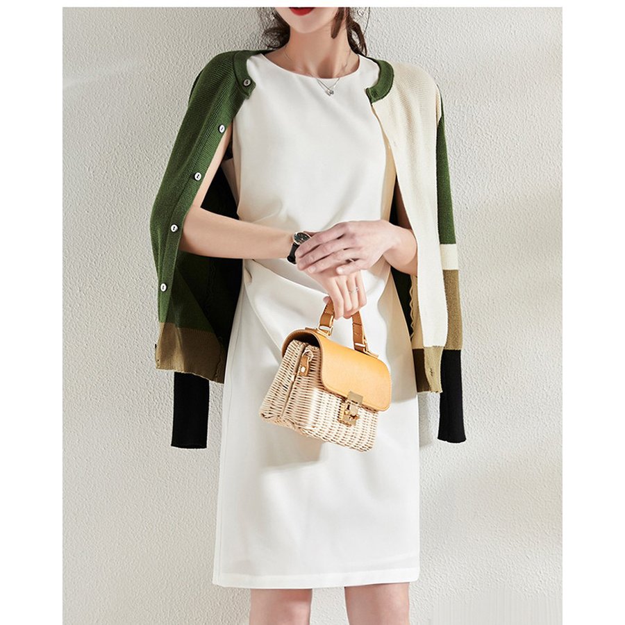 【1つ買うと10個無料】ワンピース レディース 40代 キレイめ 膝丈ワンピース ノースリープワンピース 黒 白 通勤 【1つ買うと10個無料】ワンピース レディース 40代 キレイめ 膝丈ワンピース ノースリープワンピース 黒 白 通勤