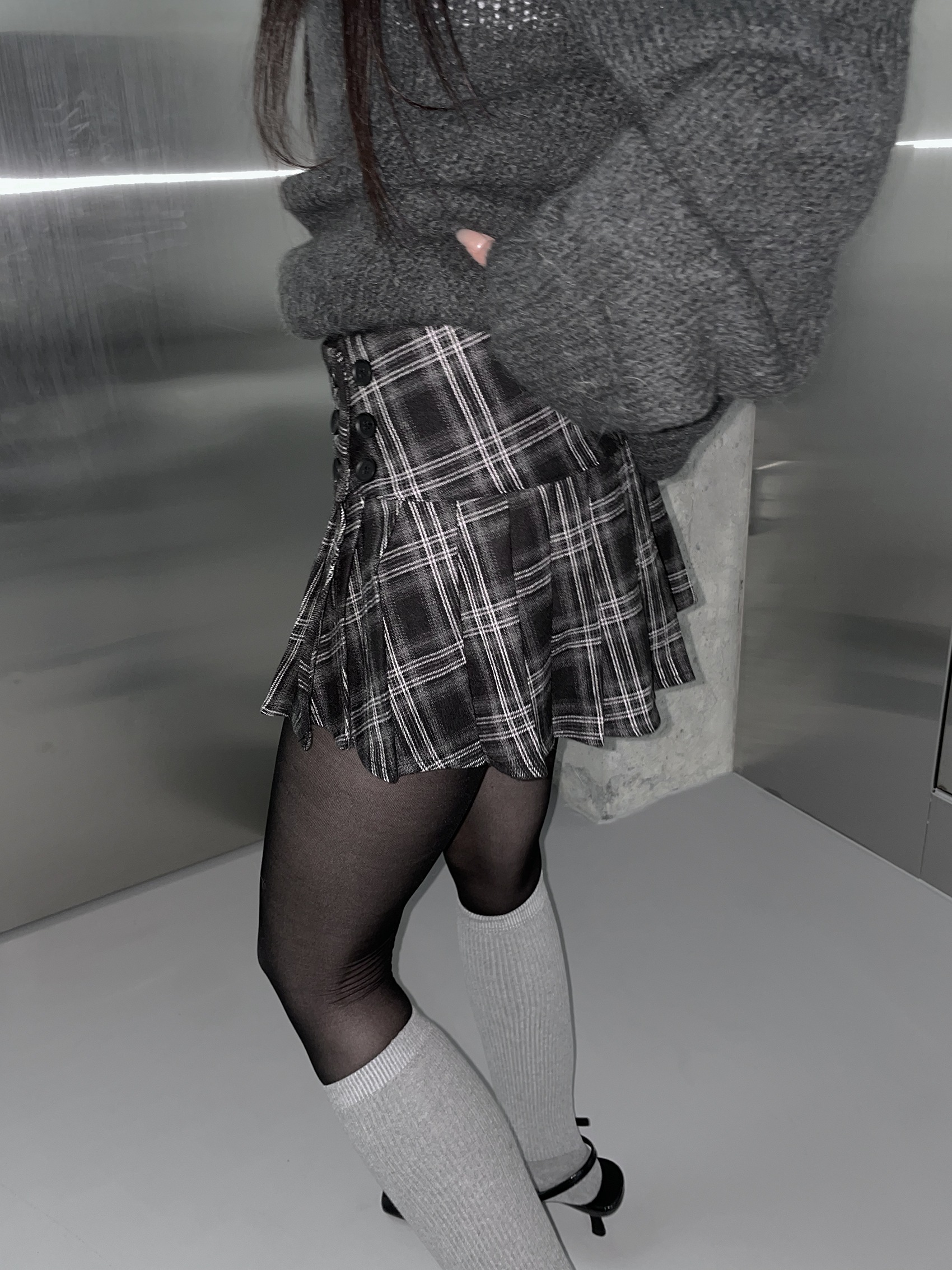 ★送料・関税込★THEAIRTOWN★CHECK SISTERS PLEATS SK★ THEAIRTOWN】check sisters pleats sk ミニスカート