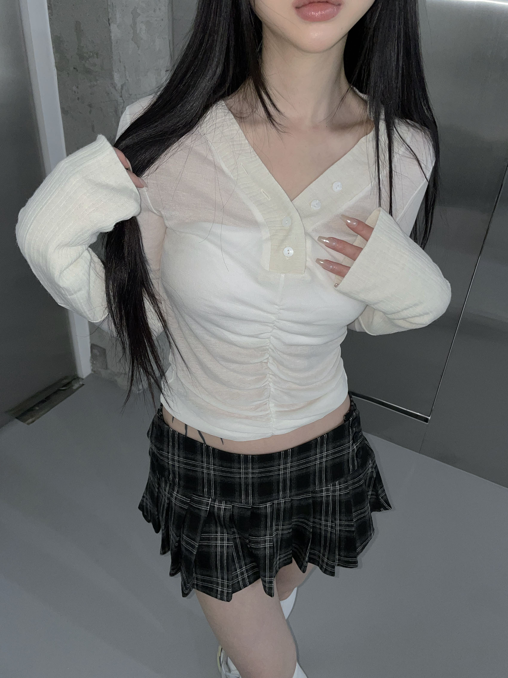 ★送料・関税込★THEAIRTOWN★CHECK SISTERS PLEATS SK★ THEAIRTOWN】check sisters pleats sk ミニスカート