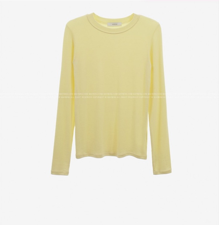 カラバリエーション豊富 カジュアルロンＴ 春秋長袖トップス パステルカラー トップス Tシャツ シャツ プルオーバー 袖あり 長袖 萌袖 Uネック ラウンドネック ストレート Iライン スマート