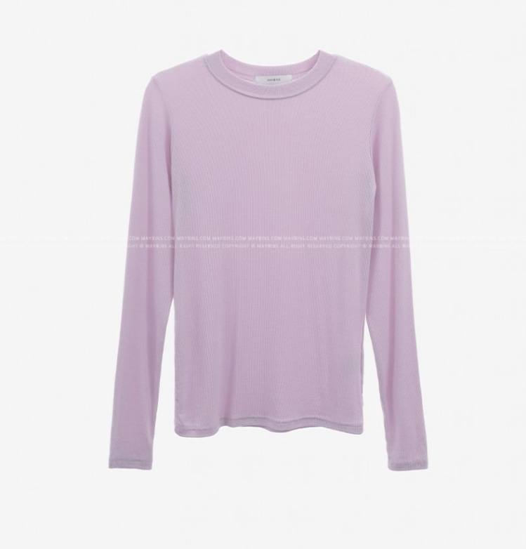 カラバリエーション豊富 カジュアルロンＴ 春秋長袖トップス パステルカラー トップス Tシャツ シャツ プルオーバー 袖あり 長袖 萌袖 Uネック ラウンドネック ストレート Iライン スマート