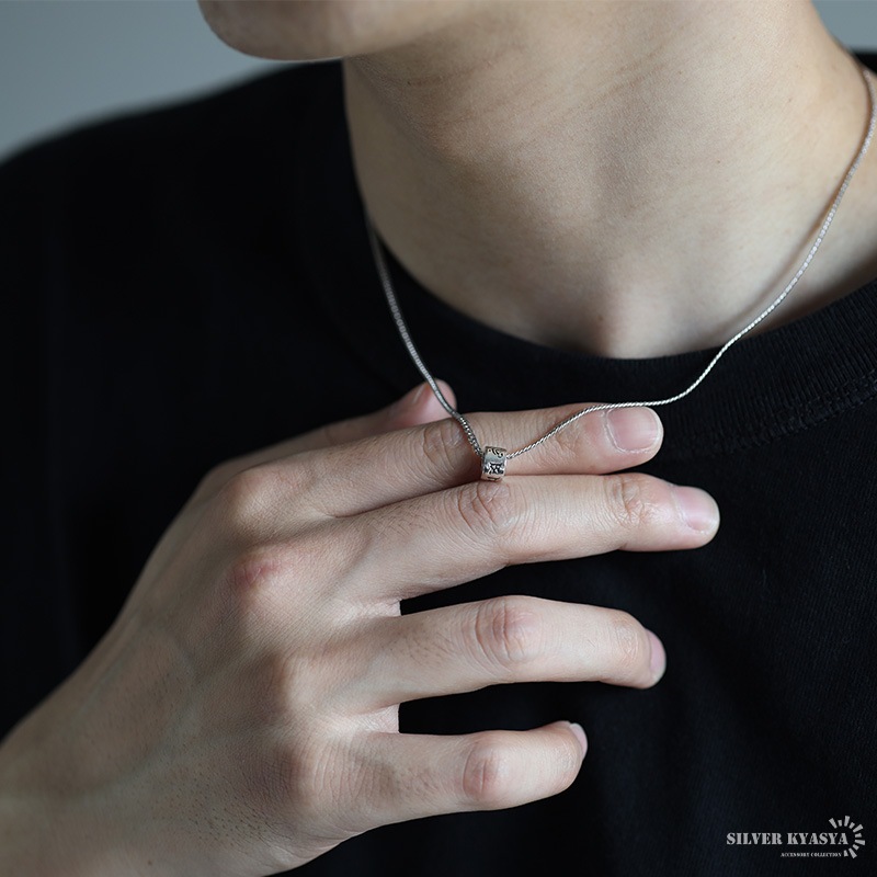 シルバー925 六字真言 バレルネックレス [ns202-cs053-2mm]