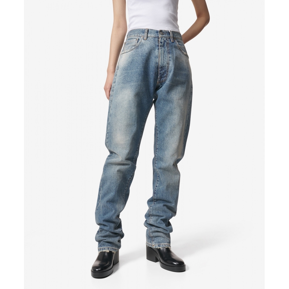 MAISON MARGIELA レディース 5ポケットディストレストパンツ-ライトクラシックウォッシュ/S29LA0094S30561984