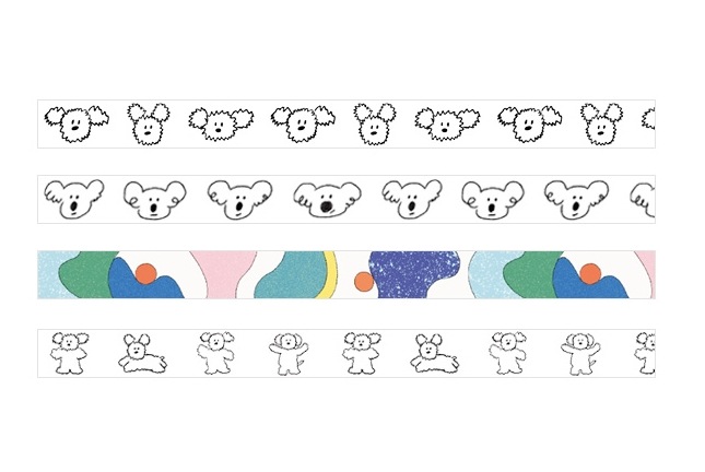 【韓国雑貨】和紙/マスキングテープ/リトルペーパー/ステーショナリー/レターデコレーション/DIY/4ロール ギフトに人気のソウルベストセラーグーフ メンズ レディース グラフィックステーショナリー