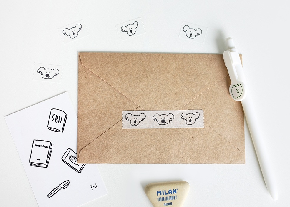 【韓国雑貨】和紙/マスキングテープ/リトルペーパー/ステーショナリー/レターデコレーション/DIY/4ロール ギフトに人気のソウルベストセラーグーフ メンズ レディース グラフィックステーショナリー