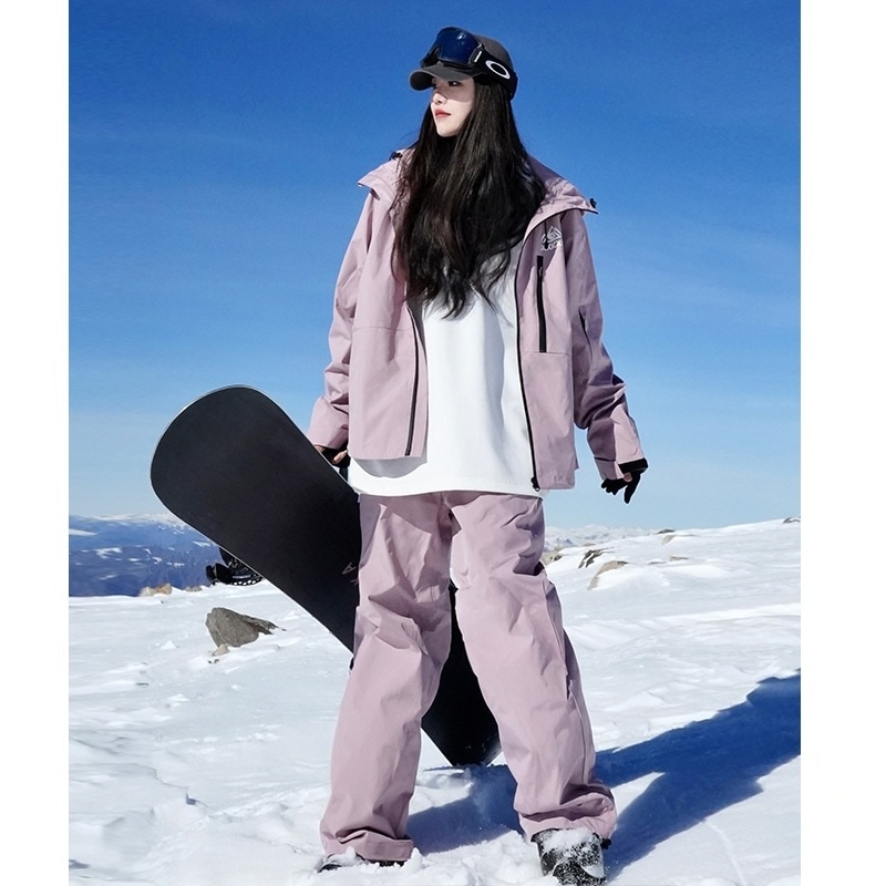 スノーボードウェアセット（黒ジャケット・ピンクパンツ） スノボ