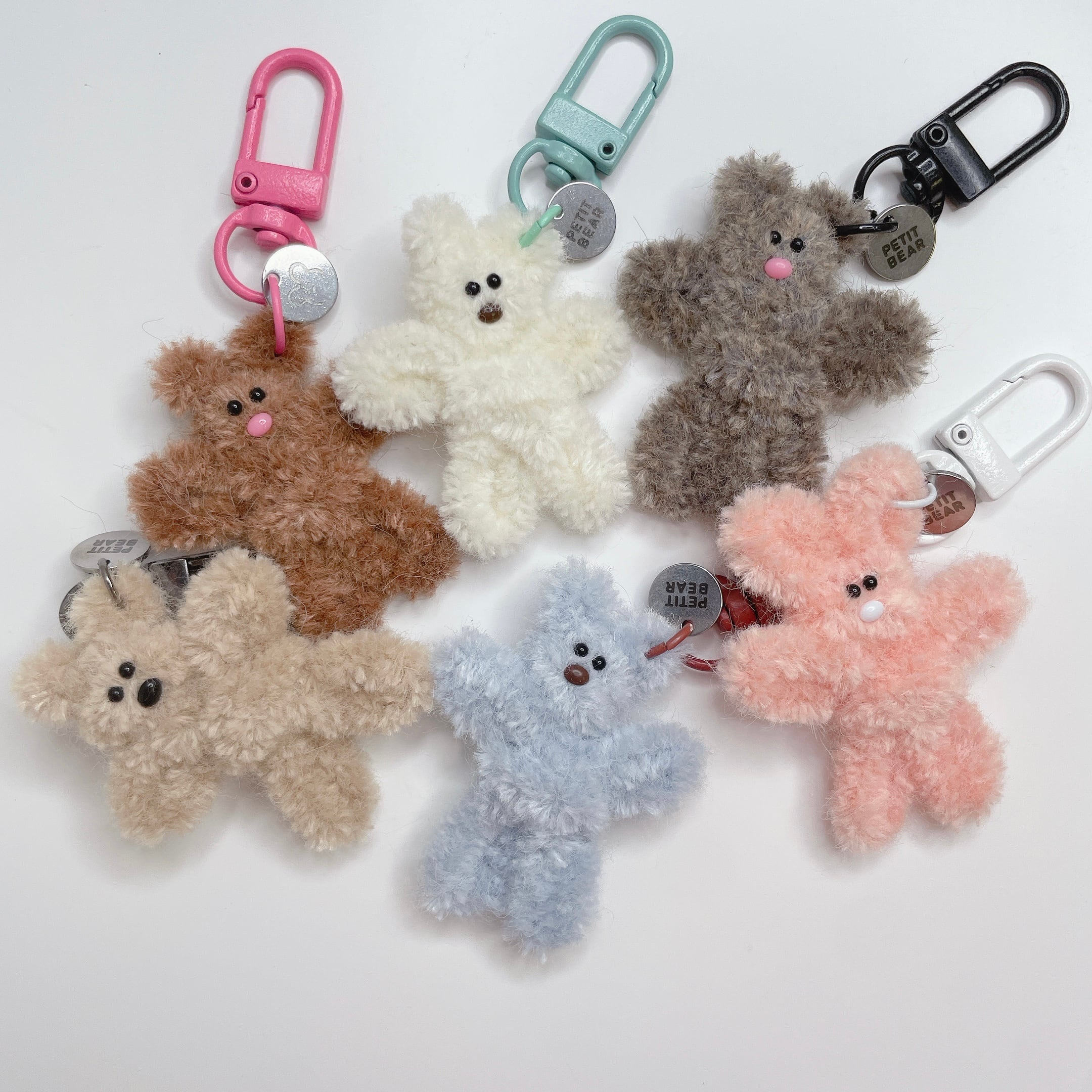 【YPK】【韓国限定】Butter Bearぬいぐるみキーリング8点セット Qoo10] PETITBEAR 韓国雑貨 キーチャー