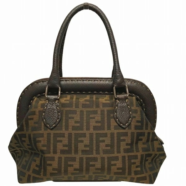 フェンディ FENDI ズッカ 8BN123 ブラウン バッグ ハンドバッグ レディース 【中古】