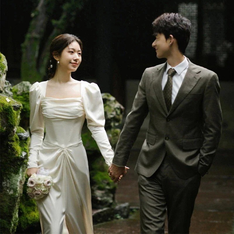 気質 パーティードレス24大人気 新作 感 気質 ワンピース 花嫁ロングドレス 結婚式ワンピース 結婚式 ドレス ウェディングドレス 白 ロングドレス 韓国ファッション77_2