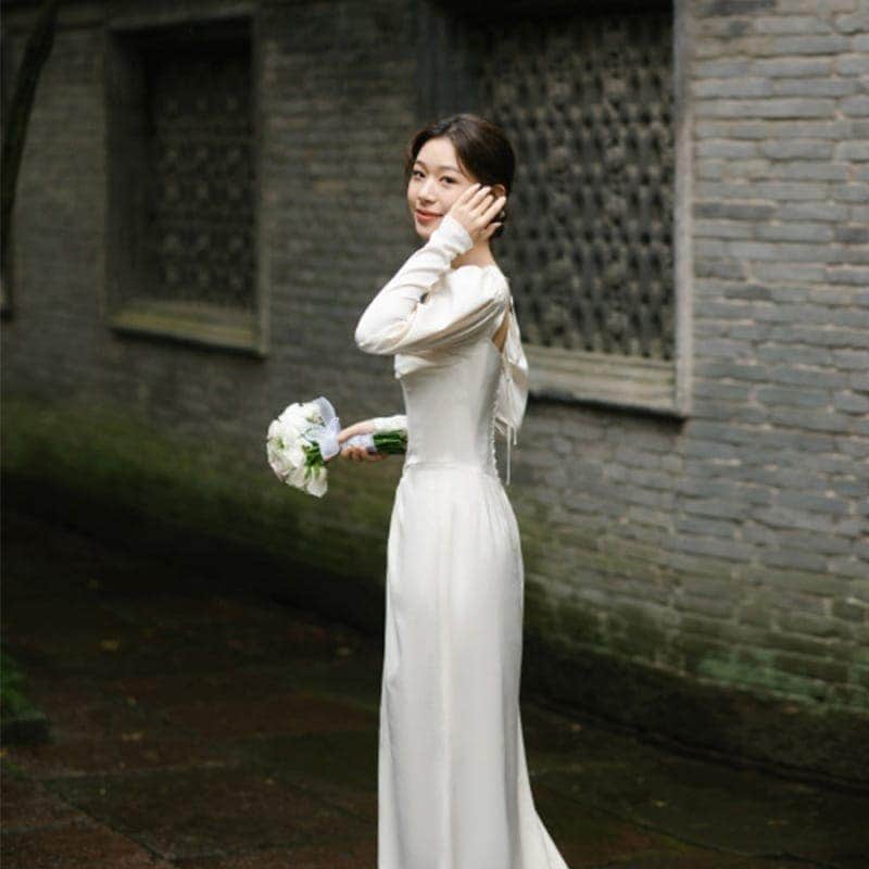 気質 パーティードレス24大人気 新作 感 気質 ワンピース 花嫁ロングドレス 結婚式ワンピース 結婚式 ドレス ウェディングドレス 白 ロングドレス 韓国ファッション77_4