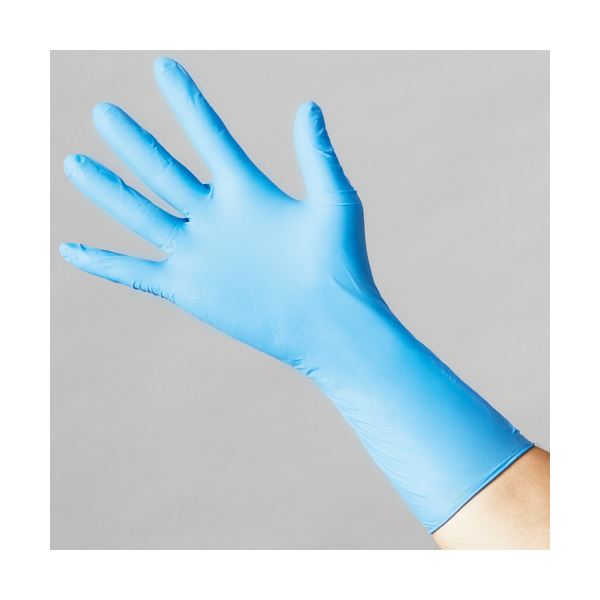 （まとめ） 中部物産貿易ニトリーノセミロング 粉無し M ブルー NSL300-02-M 1箱（100枚） [x3セット]