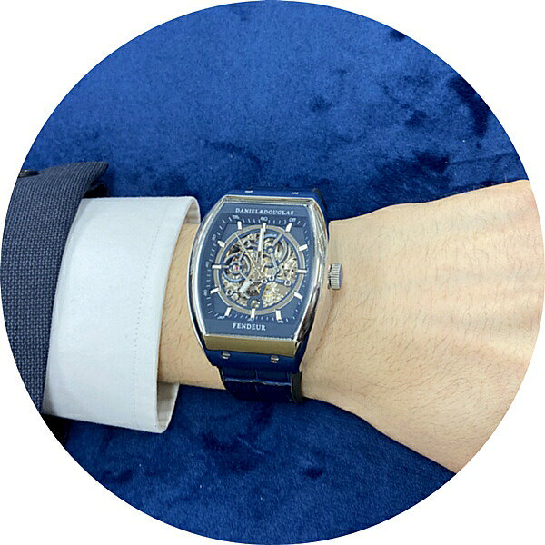 Qoo10] 自動巻き メンズ 腕時計 ネイビー 紺