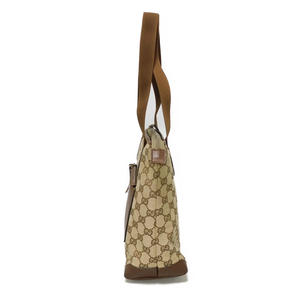 【中古】 トートバッグ ダブルG コットン カーフ エンボス ブラウン ショルダーバッグ ロゴ ミニ トート GGキャンバス 28893 【中古】 トートバッグ ダブルG コットン カーフ エンボス ブラウン ショルダーバッグ ロゴ ミニ トート GGキャンバス 28893