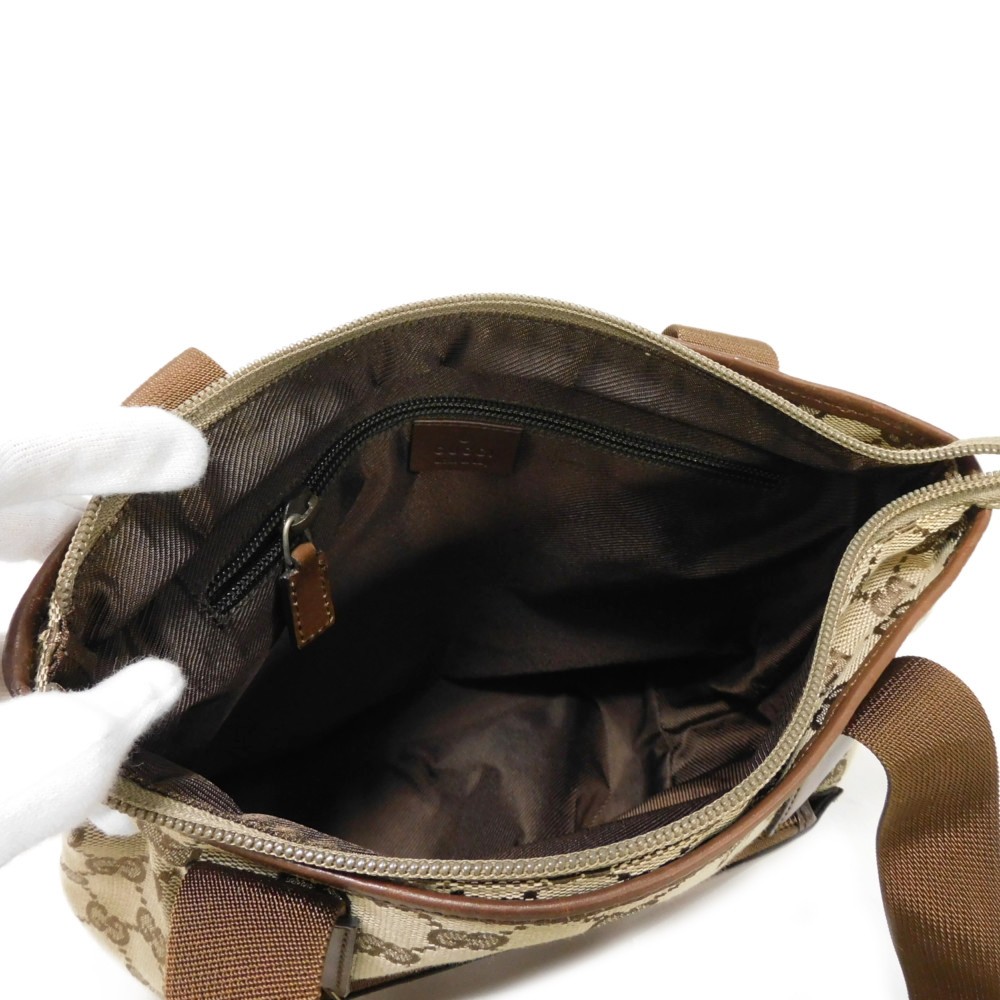 【中古】 トートバッグ ダブルG コットン カーフ エンボス ブラウン ショルダーバッグ ロゴ ミニ トート GGキャンバス 28893 【中古】 トートバッグ ダブルG コットン カーフ エンボス ブラウン ショルダーバッグ ロゴ ミニ トート GGキャンバス 28893