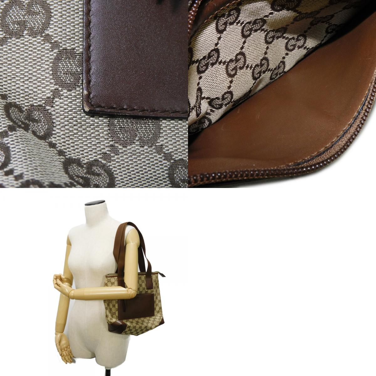 【中古】 トートバッグ ダブルG コットン カーフ エンボス ブラウン ショルダーバッグ ロゴ ミニ トート GGキャンバス 28893 【中古】 トートバッグ ダブルG コットン カーフ エンボス ブラウン ショルダーバッグ ロゴ ミニ トート GGキャンバス 28893