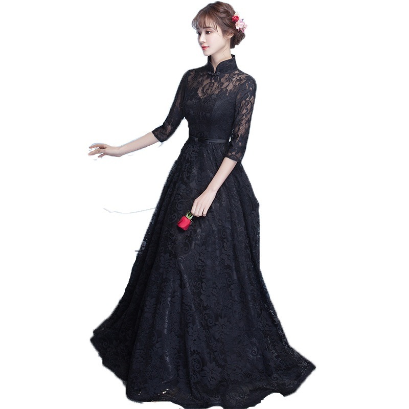 【期間限定特価】ドレスワンピースチャイナ風ドレスパーティードレス七分袖結婚式二次会女子会総レースシ 【期間限定特価】ドレスワンピースチャイナ風ドレスパーティードレス七分袖結婚式二次会女子会総レースシ