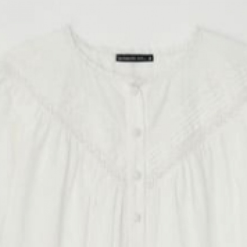 RONRON ピンタックレースパフミニドレスアイボリー