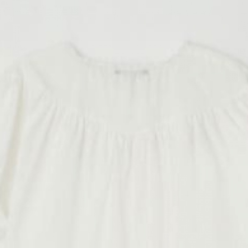 RONRON ピンタックレースパフミニドレスアイボリー