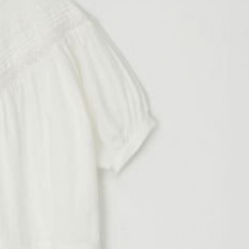 RONRON ピンタックレースパフミニドレスアイボリー