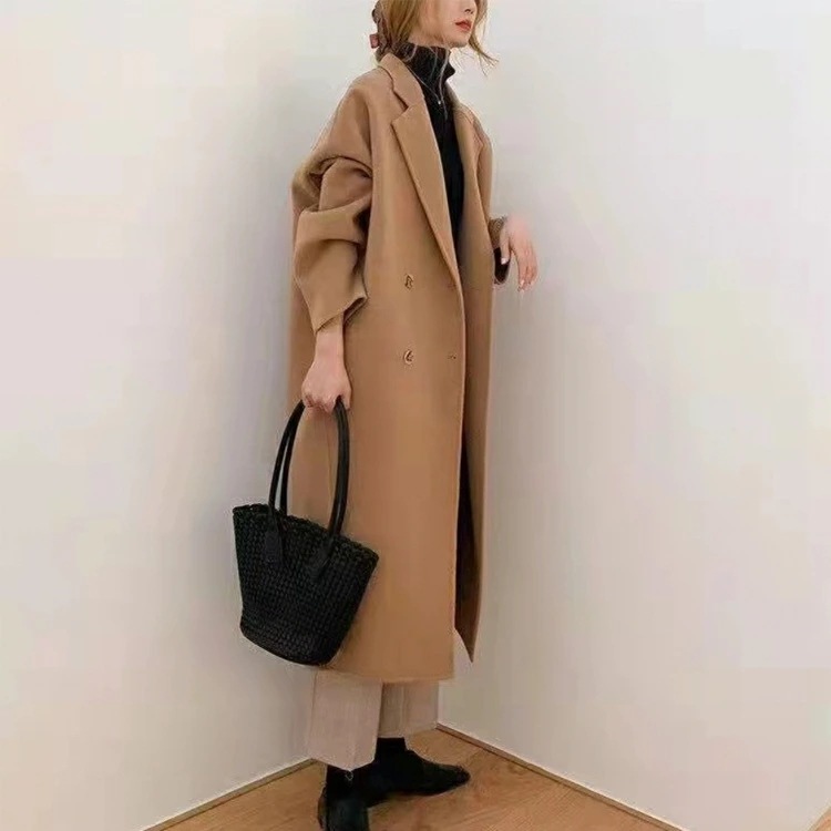 ロングコート レディース ウール ウールコート セミロング チェスターコート ダブル 無地 おしゃれ ゆったり オーバーサイズ カジュアル おしゃれ 秋 冬 白 ベージュ グレー 黒