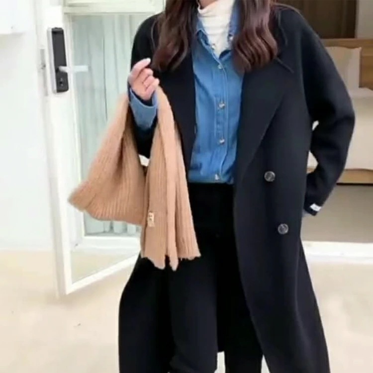 ロングコート レディース ウール ウールコート セミロング チェスターコート ダブル 無地 おしゃれ ゆったり オーバーサイズ カジュアル おしゃれ 秋 冬 白 ベージュ グレー 黒