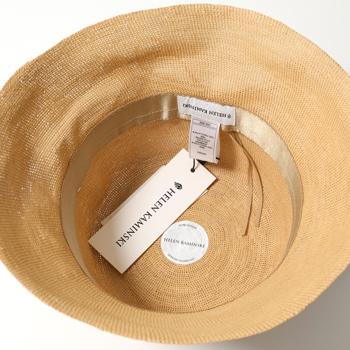 ヘレンカミンスキー　ベージュの広いつば麦わら帽子 ヘレンカミンスキー、ベージュの広つば麦わら帽子