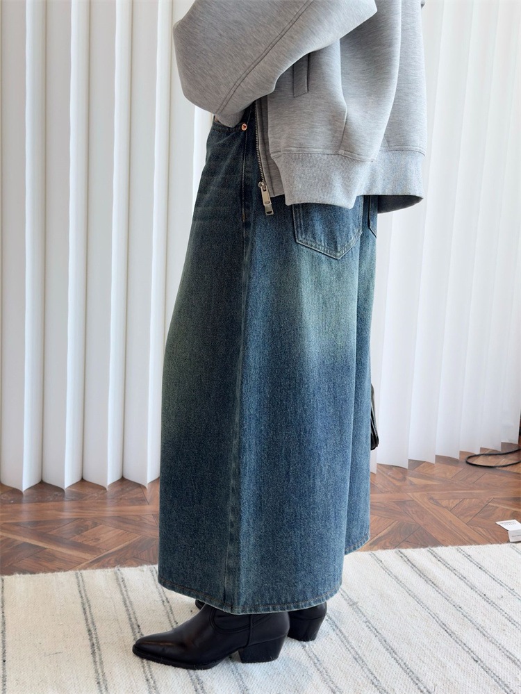 激安セール ワイドパンツ ジーンズ トレンド 2025早春 デニムパンツ レトロ 水洗い ゆったりする 七分パンツ カジュアルパンツ