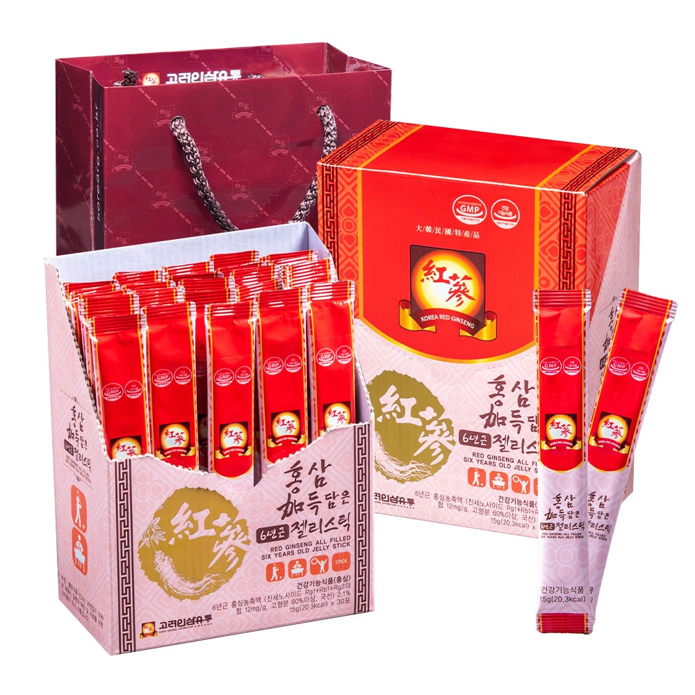 高麗人参流通紅参いっぱいの6年根ゼリスティック(15g30個) 高麗人参流通紅参いっぱいの6年根ゼリスティック(15g30個)