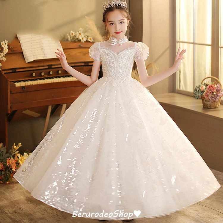 子供ドレス ロングドレス ピアノ発表会 ドレス ハイネック リボン 可愛い プリンセスドレス 女児ドレス スパンコール キラキラ キレイめ パフスリーブ 女の子ドレス 白 ホワイトドレス 演奏会ドレス 子供ドレス ロングドレス ピアノ発表会 ドレス ハイネック リボン 可愛い プリンセスドレス 女児ドレス スパンコール キラキラ キレイめ パフスリーブ 女の子ドレス 白 ホワイトドレス 演奏会ドレス