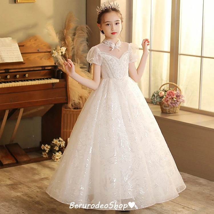 子供ドレス ロングドレス ピアノ発表会 ドレス ハイネック リボン 可愛い プリンセスドレス 女児ドレス スパンコール キラキラ キレイめ パフスリーブ 女の子ドレス 白 ホワイトドレス 演奏会ドレス 子供ドレス ロングドレス ピアノ発表会 ドレス ハイネック リボン 可愛い プリンセスドレス 女児ドレス スパンコール キラキラ キレイめ パフスリーブ 女の子ドレス 白 ホワイトドレス 演奏会ドレス