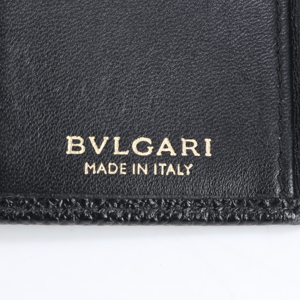 美品 ホログラムシール付 ブルガリブルガリ ゴールド 金具 レザー キーケース 4連 6連 キーリング メンズ RCE CM16-4 中古